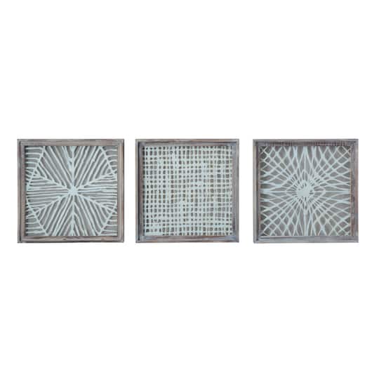 Hello Honey® 19.5" White Paper Designs in Wood Frames, 3ct.